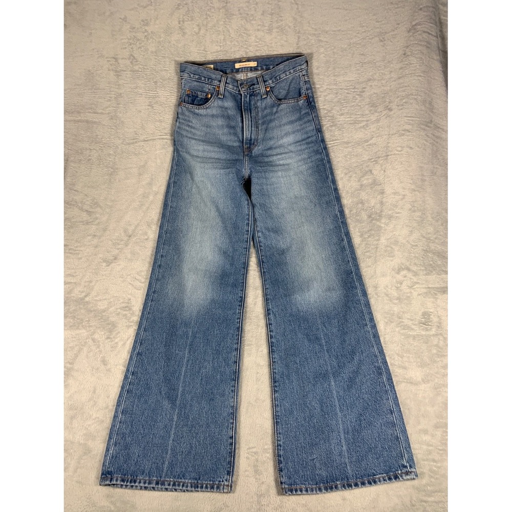 Levi's Premium Ribcage Wide Leg Jeans Womens 27 Blue High Rise Denim